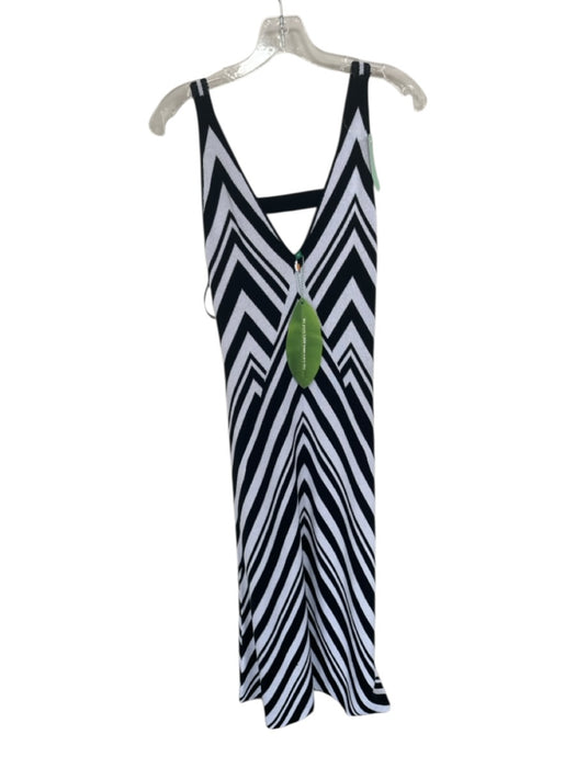 Farm Rio Size XS White & Black Modal Sleeveless Chevron Low Back Maxi Dress White & Black / XS
