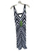 Farm Rio Size XS White & Black Modal Sleeveless Chevron Low Back Maxi Dress White & Black / XS