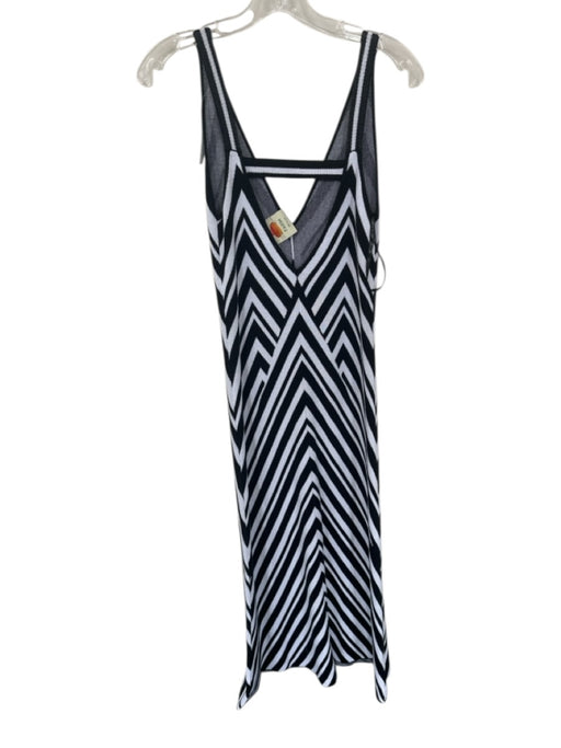 Farm Rio Size XS White & Black Modal Sleeveless Chevron Low Back Maxi Dress White & Black / XS
