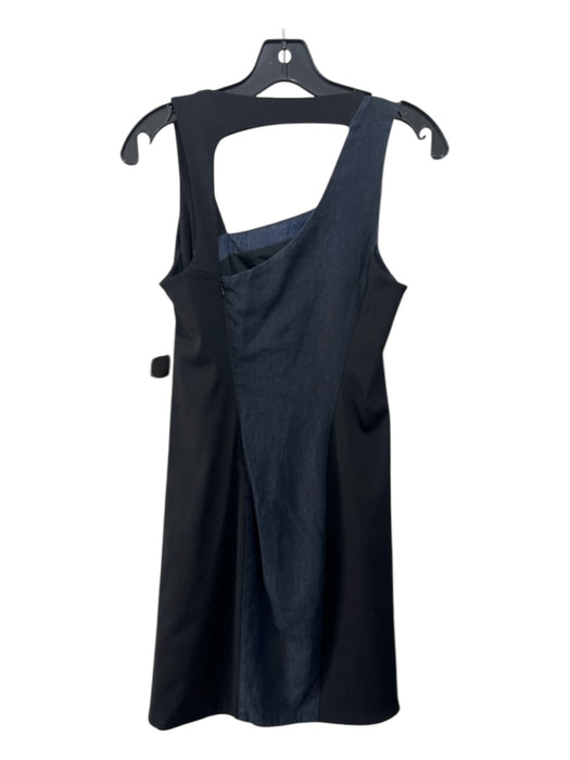 Helmut Lang Size 4 Black & Navy Cotton Blend Sleeveless Dark Wash Paneled Dress Black & Navy / 4