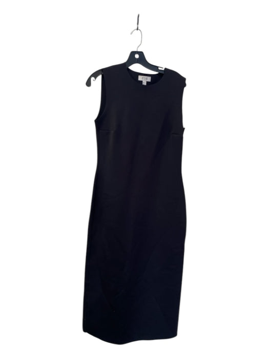 COS Size M Black Nylon Blend Round Neck Sleeveless Maxi Back Slit Dress Black / M