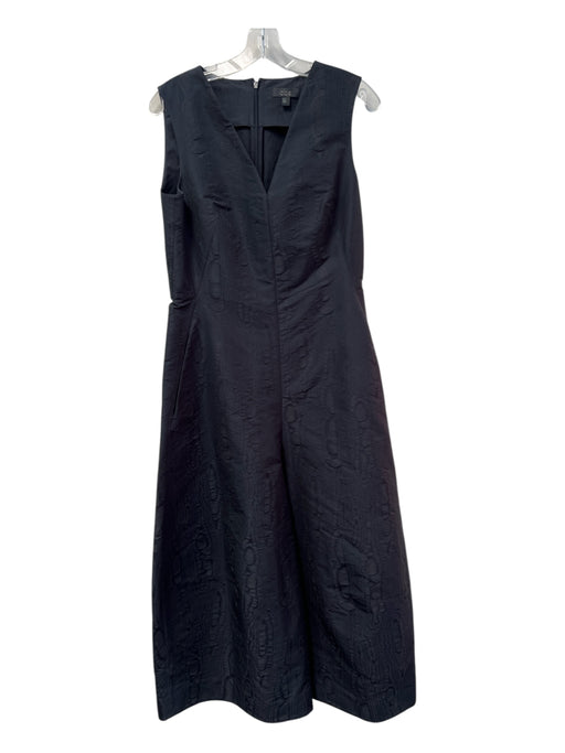 COS Size 8 Black Cotton V Neck Back Zip Sleeveless Pockets Pant Set Black / 8