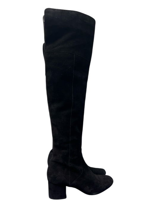 Sam Edelman Shoe Size 7.5 Black Leather Suede Knee High Side Zip Boots Black / 7.5