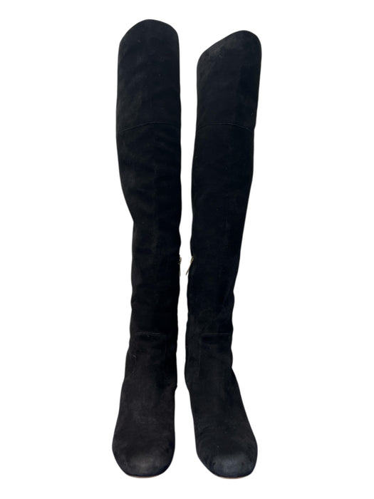 Sam Edelman Shoe Size 7.5 Black Leather Suede Knee High Side Zip Boots Black / 7.5