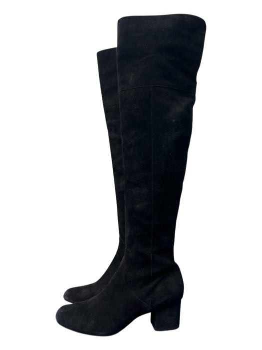 Sam Edelman Shoe Size 7.5 Black Leather Suede Knee High Side Zip Boots Black / 7.5