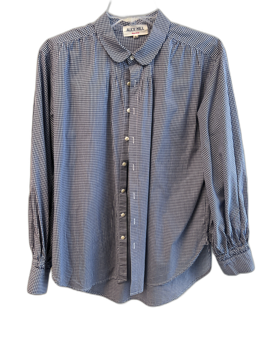 Alex Mill Size Small Navy & white Cotton Button Down Long Sleeve Collared Top Navy & white / Small