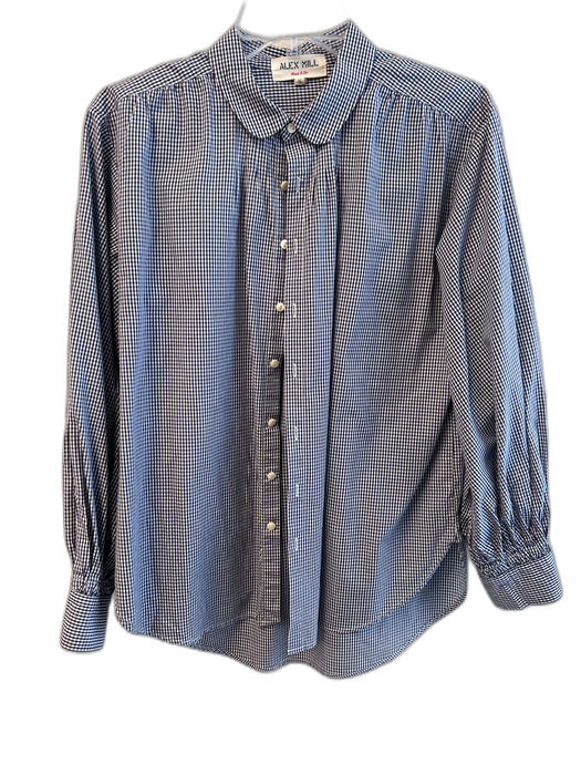 Alex Mill Size Small Navy & white Cotton Button Down Long Sleeve Collared Top Navy & white / Small