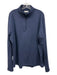 Peter Millar Size L Navy Blue Polyester Striped Quarter Zip Long Sleeve Shirt Navy Blue / L