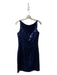 Anna Sui Size 6 Navy Polyester Sequin Midi Sleeveless zipper back Dress Navy / 6