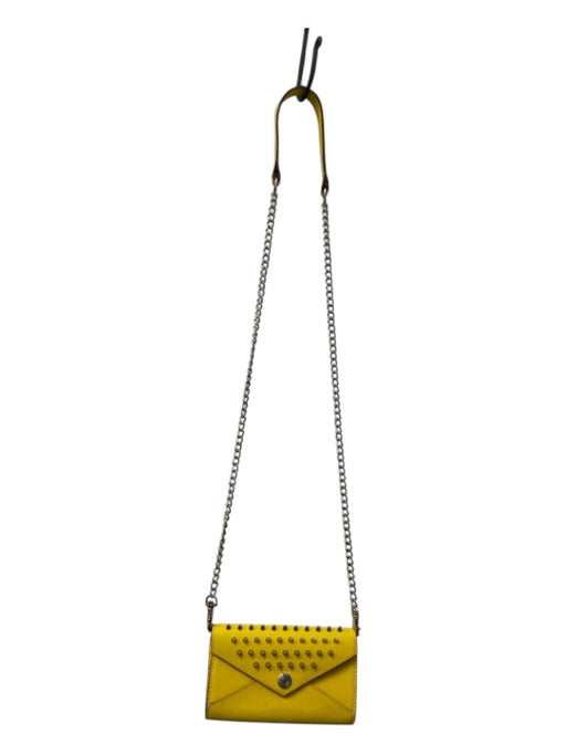 Rebecca Minkoff Yellow Leather Crossbody Spike Detail silver hardware Purse Yellow / XS