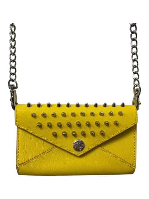 Rebecca Minkoff Yellow Leather Crossbody Spike Detail silver hardware Purse Yellow / XS