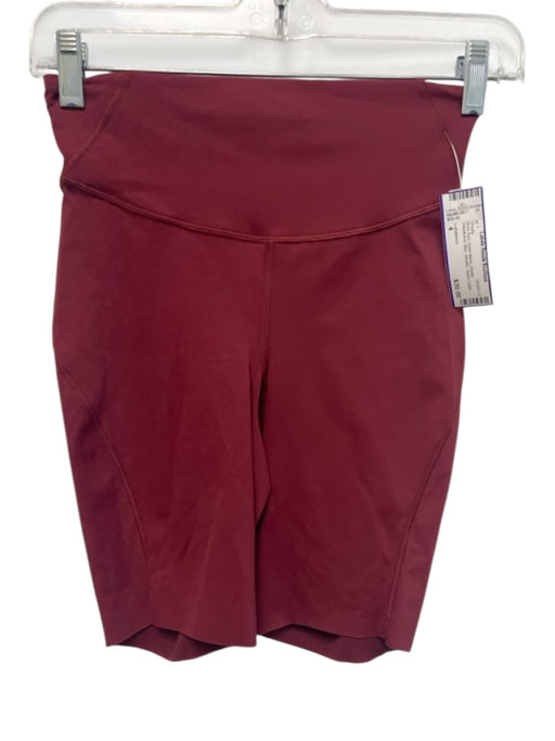 Lululemon Size 4 Brick Red Nylon Blend Elastic Waistband Bike Athletic Shorts Brick Red / 4