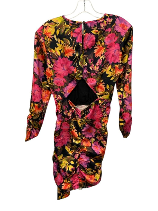 For Love & Lemons Size S Black, Orange & Pink Polyester Floral Dress Black, Orange & Pink / S
