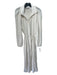 Darling, Size S Ivory White Polyester Pleated Button Sash Long Sleeve Dress Ivory White / S