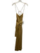 Free People Size S Gold Polyester Blend Metallic Shimmer Strappy Back Jumpsuit Gold / S