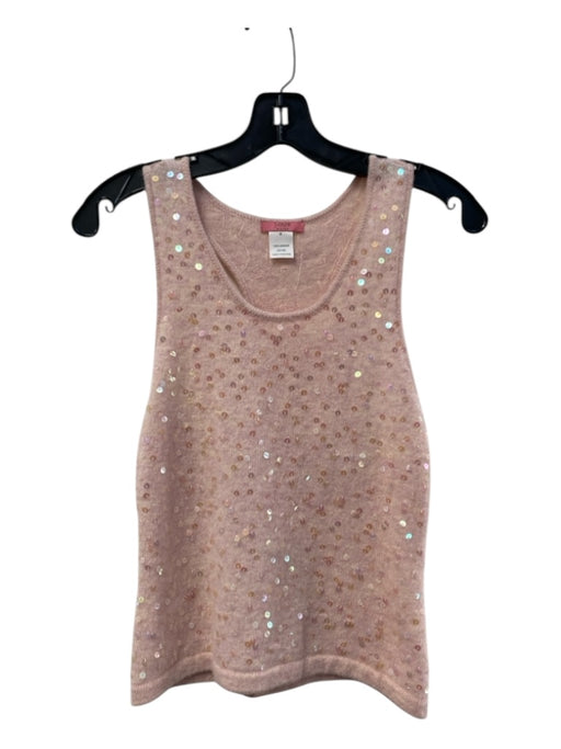 J. Crew Size M Blush Lambs Wool Scoop Neck Sleeveless All Over Sequins Top Blush / M