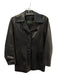 Old Florence Leather Factory Size Est M Black Leather Collared Jacket Black / Est M