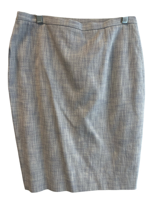 Red Valentino Size 6 Cream & Blue Cotton Blend Button Pocket Detail Pencil Skirt Cream & Blue / 6