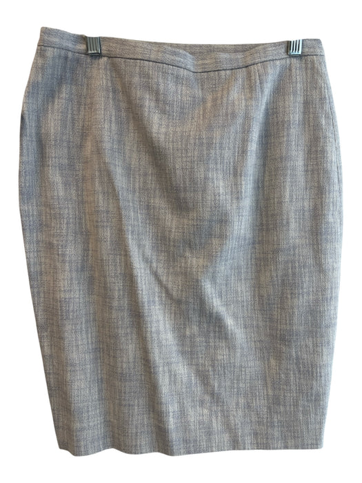 Red Valentino Size 6 Cream & Blue Cotton Blend Button Pocket Detail Pencil Skirt Cream & Blue / 6