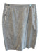 Red Valentino Size 6 Cream & Blue Cotton Blend Button Pocket Detail Pencil Skirt Cream & Blue / 6