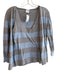 Red Valentino Size L Grey & Blue 100% Cotton V Neck & Back Tank Cardigan Set Grey & Blue / L