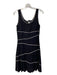 Nicole Miller Size 8 Black & White Viscose Blend Scoop Neck Sleeveless Dress Black & White / 8