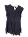 Aura Size M Navy 100% Cotton Eyelet Short Sleeve Mini Dress Navy / M