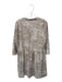 Size M Taupe & Cream Polyester Long Sleeve Animal Print Button Down Dress Taupe & Cream / M