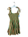Hill House Size L Green & Yellow Cotton Tie Strap Striped Smocked Short Dress Green & Yellow / L
