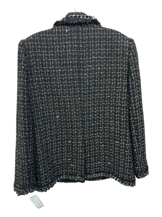 Alice & Olivia Size 8 Black, Gold, Silver Polyester Blend Long Sleeve Jacket Black, Gold, Silver / 8