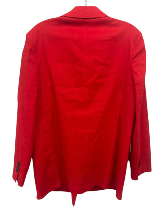 Theory Size 6 Red Linen & Viscose Slim Leg Crop Double Breast Pockets Pant Set Red / 6