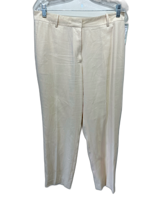 Lafayette 148 Size 8 Cream White Hemp & Cotton Blazer Mid Rise Suit Pants Set Cream White / 8