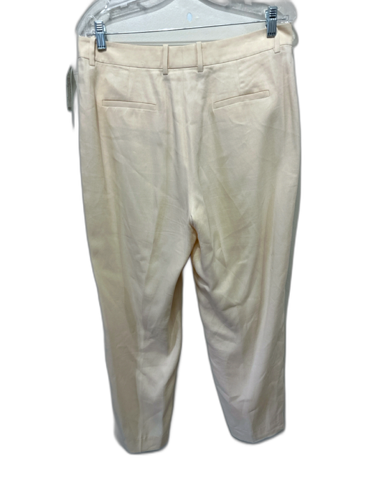 Lafayette 148 Size 8 Cream White Hemp & Cotton Blazer Mid Rise Suit Pants Set Cream White / 8