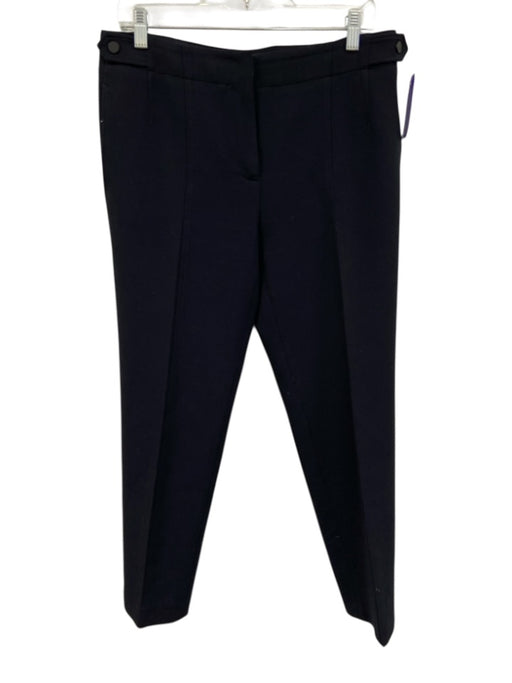 Gerard Darel Size 40 Navy Blue Polyester & Viscose Zip Fly Mid Rise Crop Pants Navy Blue / 40