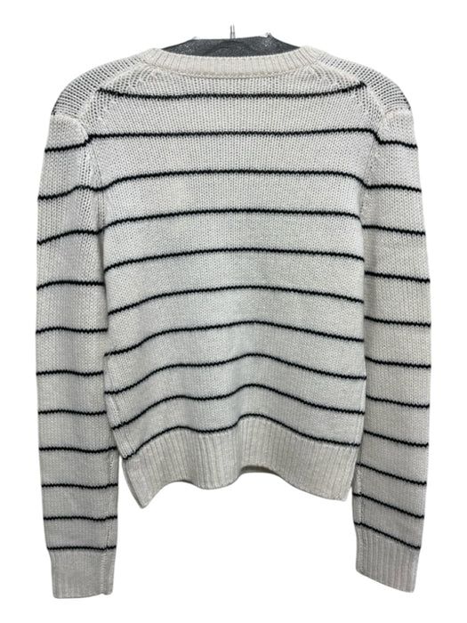 Vince Size S White & Black Cashmere Striped Sweater White & Black / S