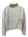 Theory Size S Cream Missing Fabric Cable Knit Turtleneck Sweater Cream / S