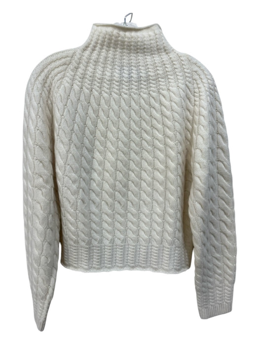 Theory Size S Cream Missing Fabric Cable Knit Turtleneck Sweater Cream / S