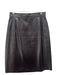 Louis Feraud Size 6 Dark Brown Leather Button Close Back Zip Paneled Skirt Dark Brown / 6