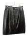 Louis Feraud Size 6 Dark Brown Leather Button Close Back Zip Paneled Skirt Dark Brown / 6