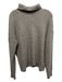 Vince Size S Brown & Gray Cashmere Turleneck Side Slits Ribbed Knit Sweater Brown & Gray / S