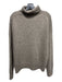 Vince Size S Brown & Gray Cashmere Turleneck Side Slits Ribbed Knit Sweater Brown & Gray / S