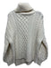 A.L.C. Size M Cream Turtle Neck Ribbed Trim Side Slit Chunky Sweater Cream / M