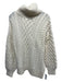 A.L.C. Size M Cream Turtle Neck Ribbed Trim Side Slit Chunky Sweater Cream / M