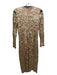 Sisters of Nature Size M Gold & Champagne Poly Blend Sequin Tassels Midi Dress Gold & Champagne / M