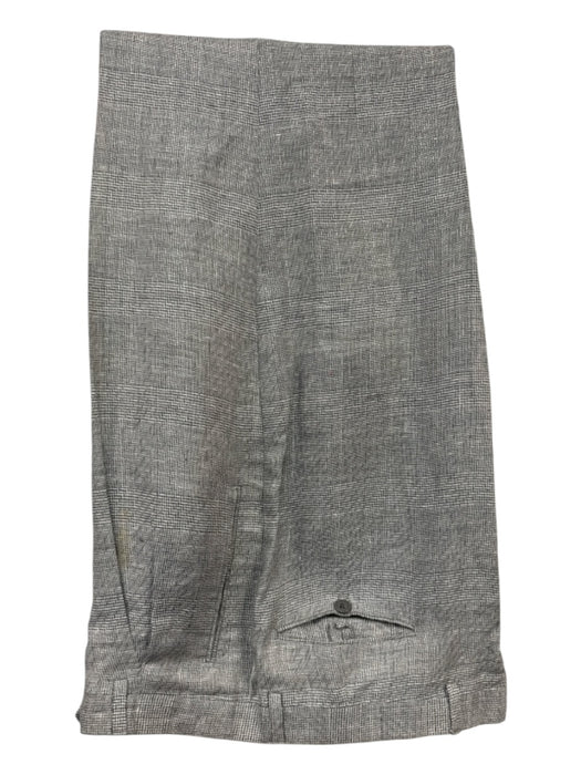 Armani Gray Linen Blend Plaid One Button Men's Suit Gray / 42