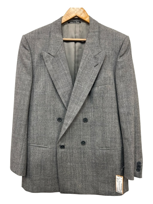 Armani Gray Wool Plaid Double Breasted Men's Suit Gray / 41