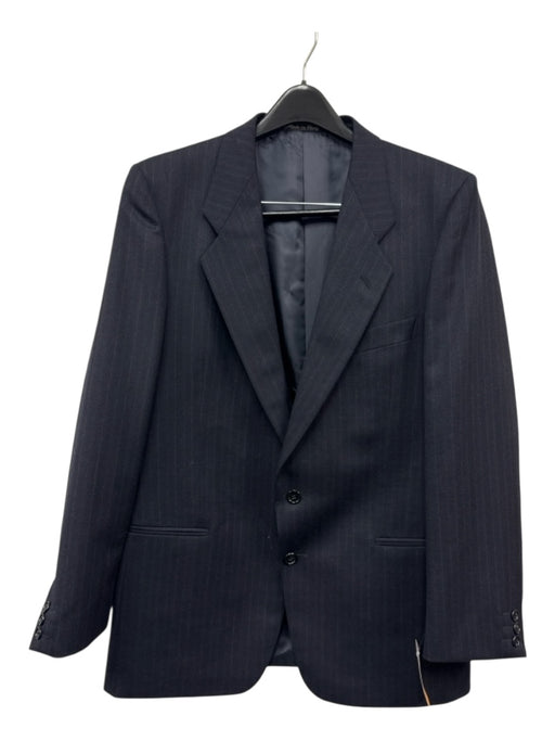 Armani Navy Wool Striped 2 Button Men's Suit Navy / Est 42