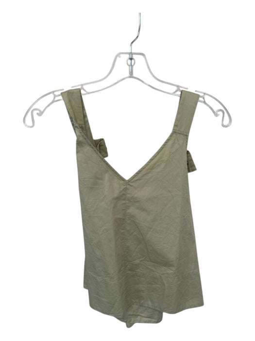 Tibi Size 4 Sage green Cotton Racerback Snap buttons Top Sage green / 4