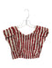 Koch Size S Red & White Cotton Flutter Sleeves Striped Top Red & White / S