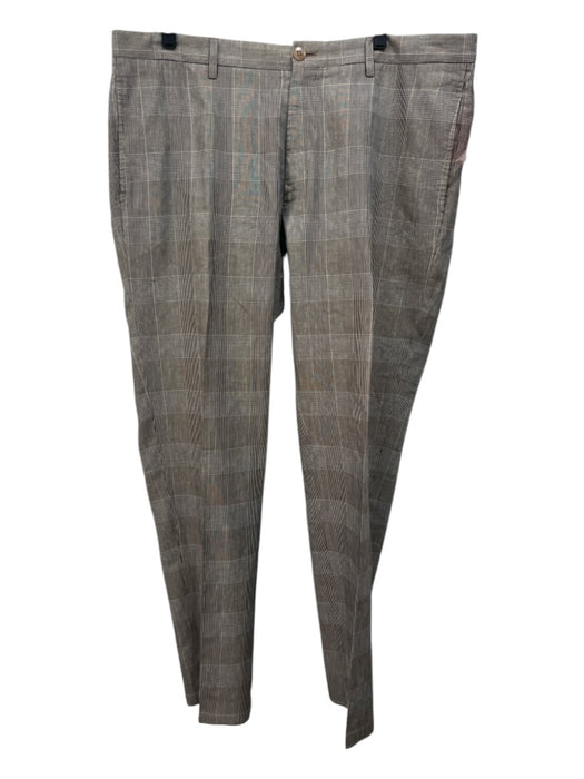 Armani Collezioni Size 40 Grey & Multi Print Plaid Zip Fly Men's Pants 40